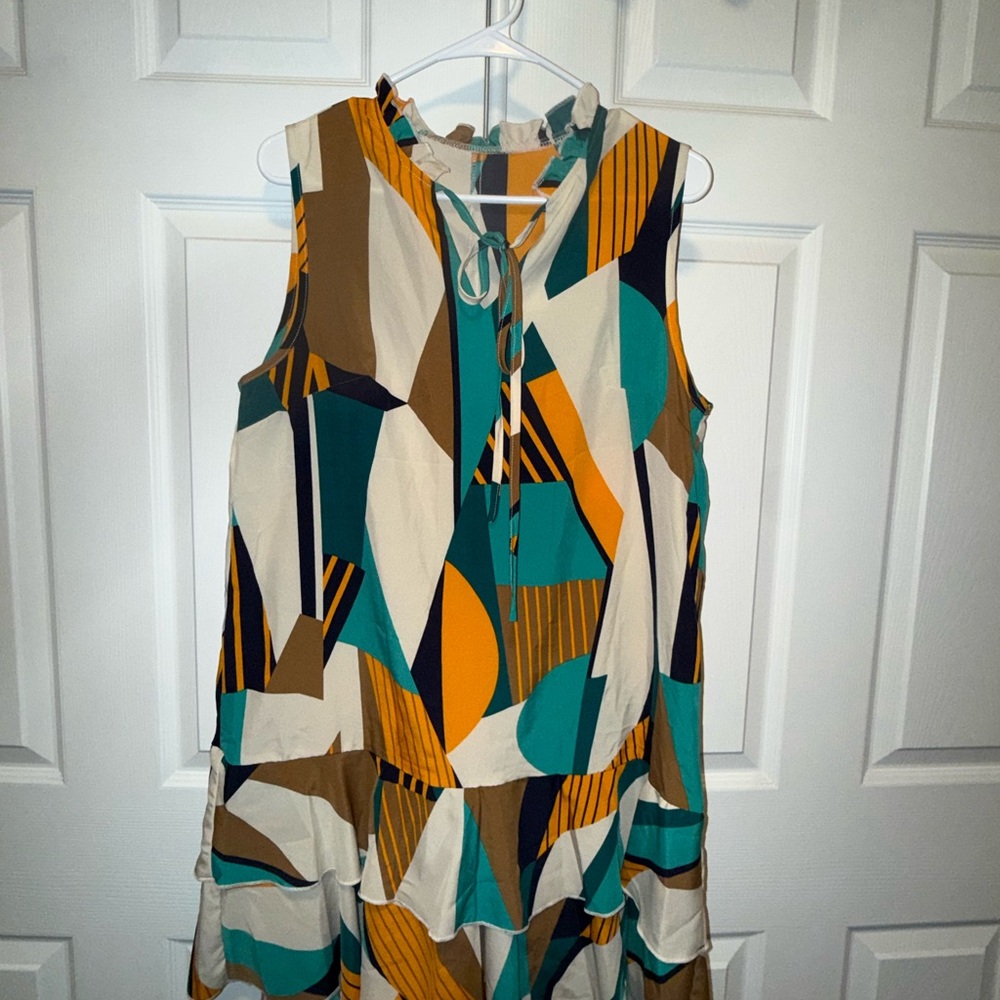 SHEIN Multicolor Abstract Midi Dress